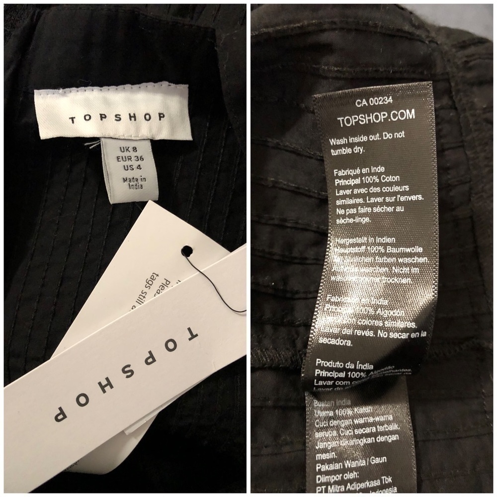 NWT TOPSHOP Tiered Fit & Flare Dress Size 4 - Picture 4 of 4
